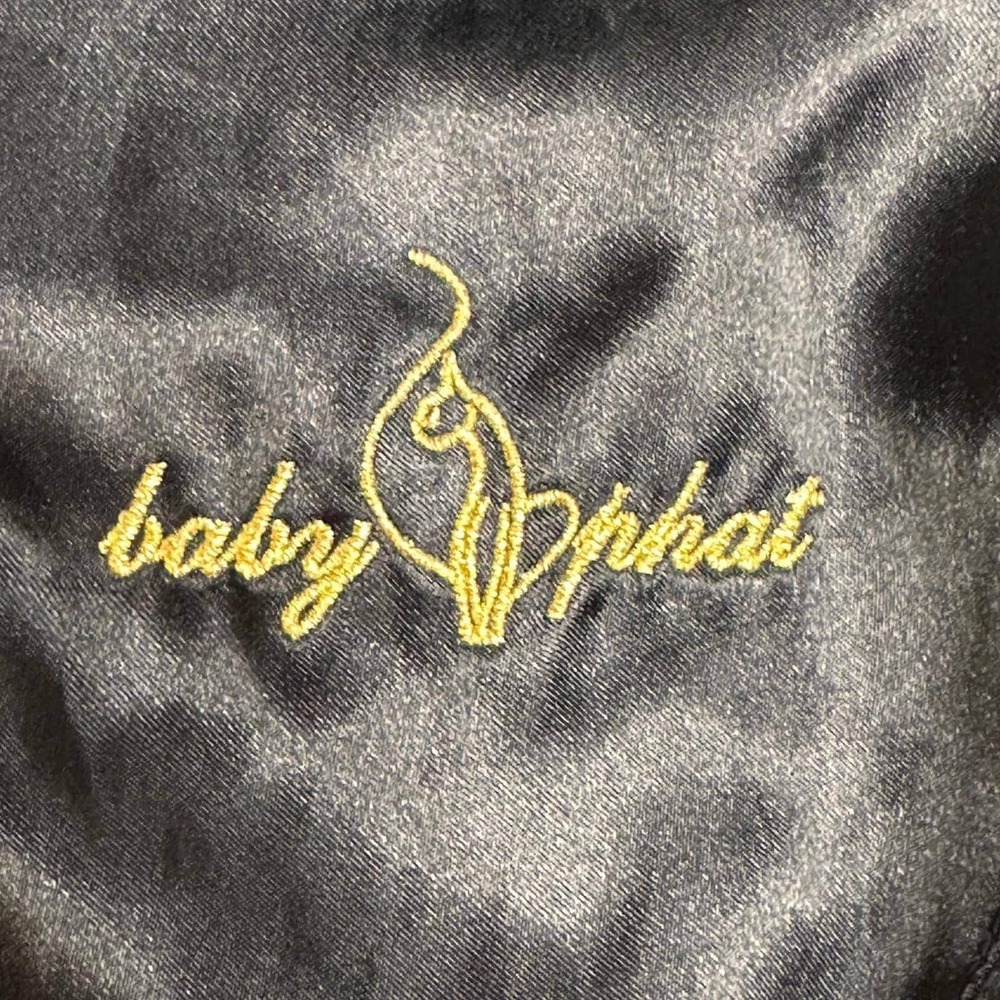 Y2K BABY PHAT Vintage Rare M-L Satin Sequin Tiger Stripe Bomber Cropped Jacket - Picture 4 of 10